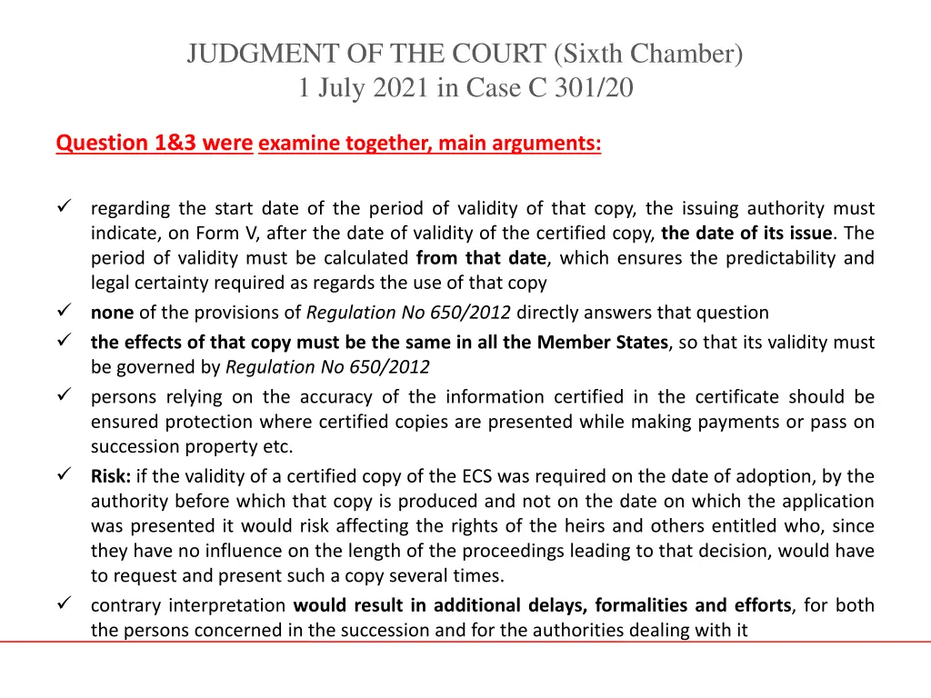 judgment of the court sixth chamber 1 july 2021 11