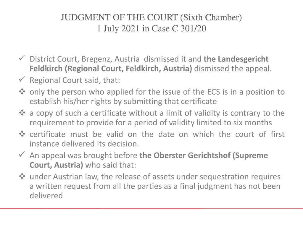 judgment of the court sixth chamber 1 july 2021 3