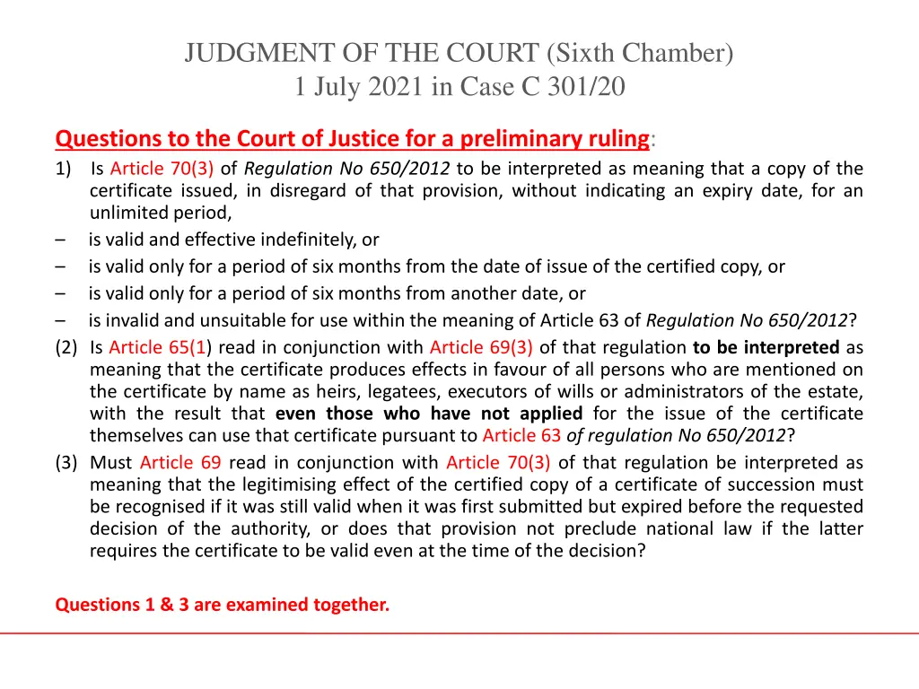 judgment of the court sixth chamber 1 july 2021 5