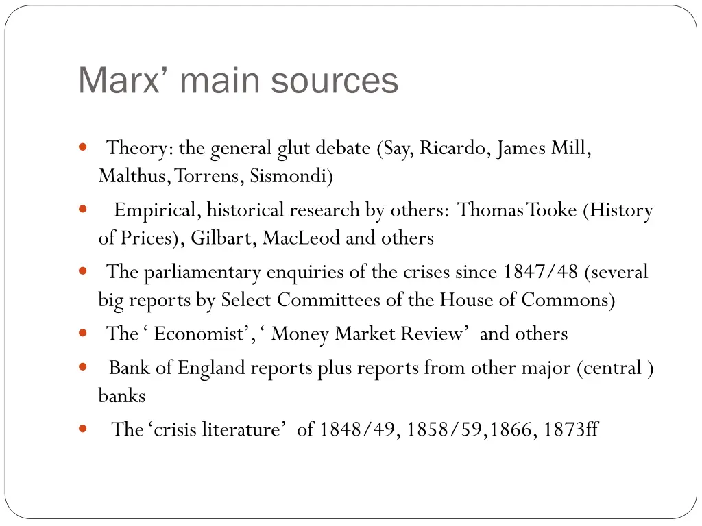 marx main sources
