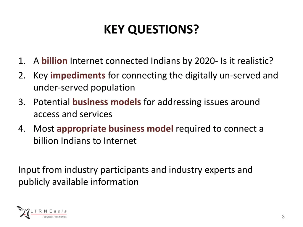 key questions