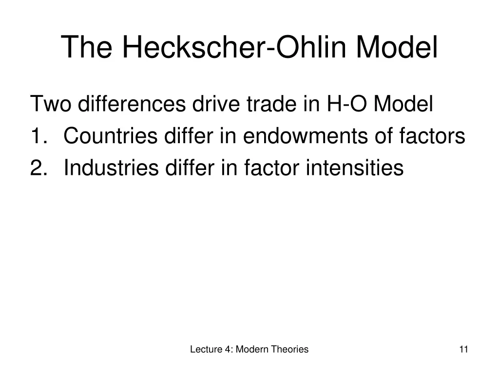 the heckscher ohlin model 2