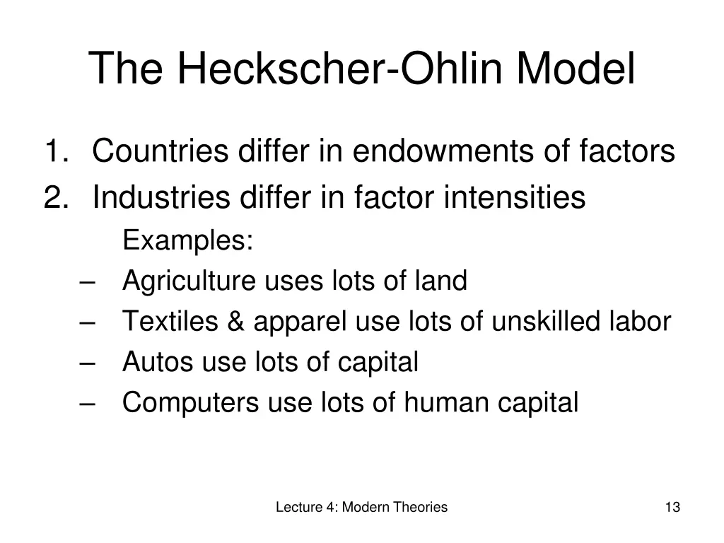 the heckscher ohlin model 4