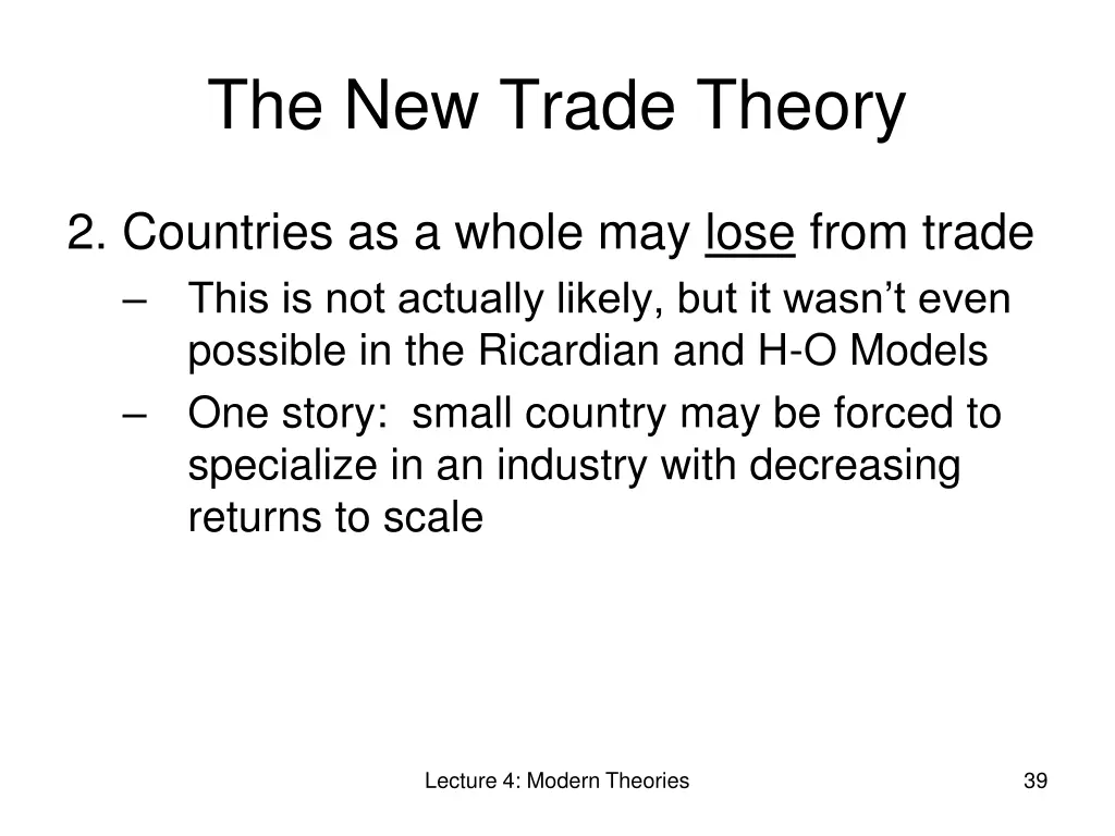 the new trade theory 11