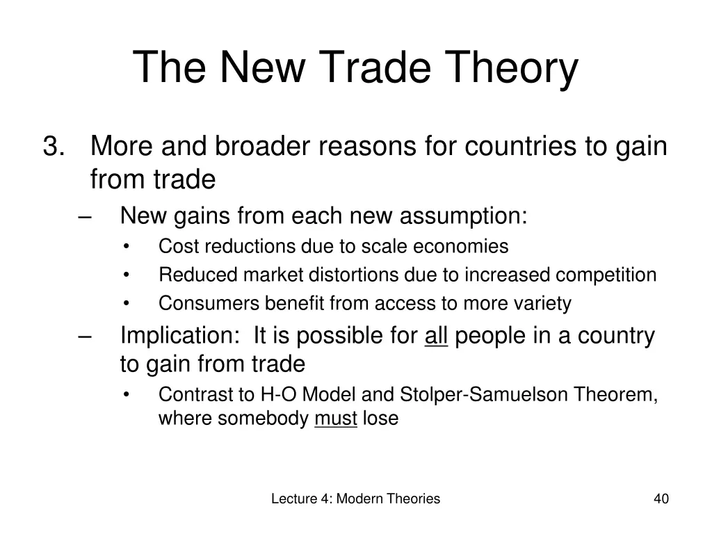 the new trade theory 12