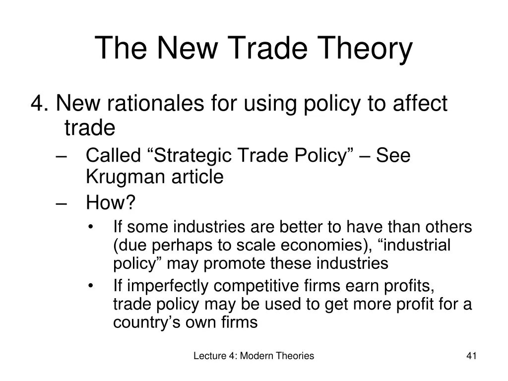 the new trade theory 13