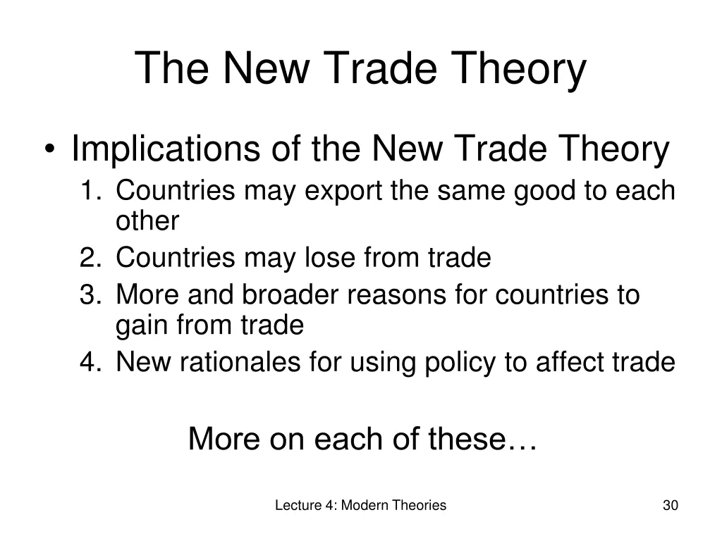 the new trade theory 2