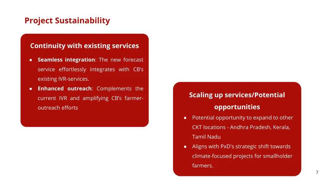 project sustainability