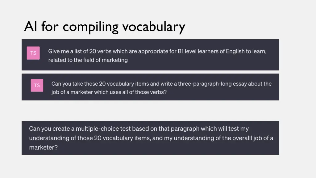 ai for compiling vocabulary