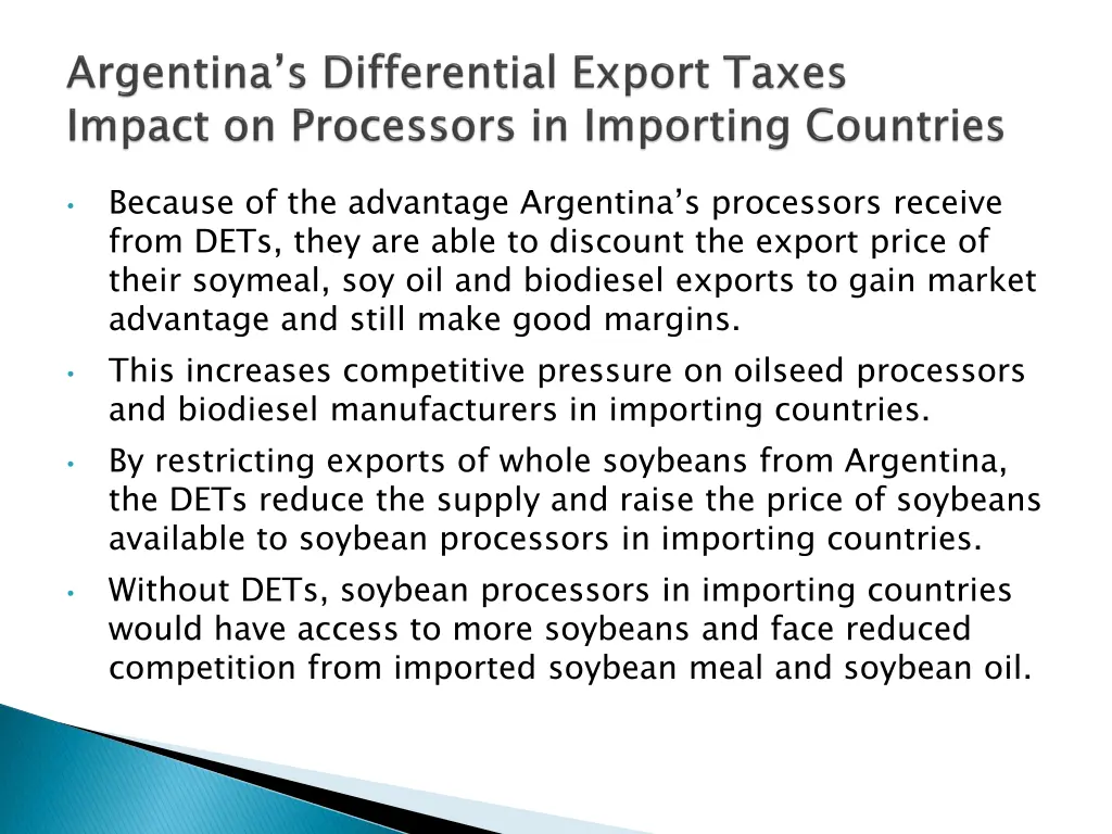 because of the advantage argentina s processors