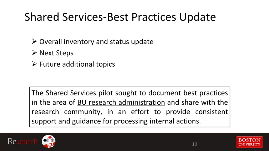 shared services best practices update 1