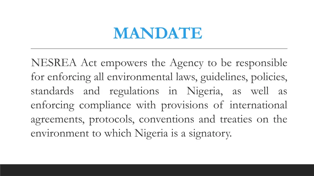 mandate