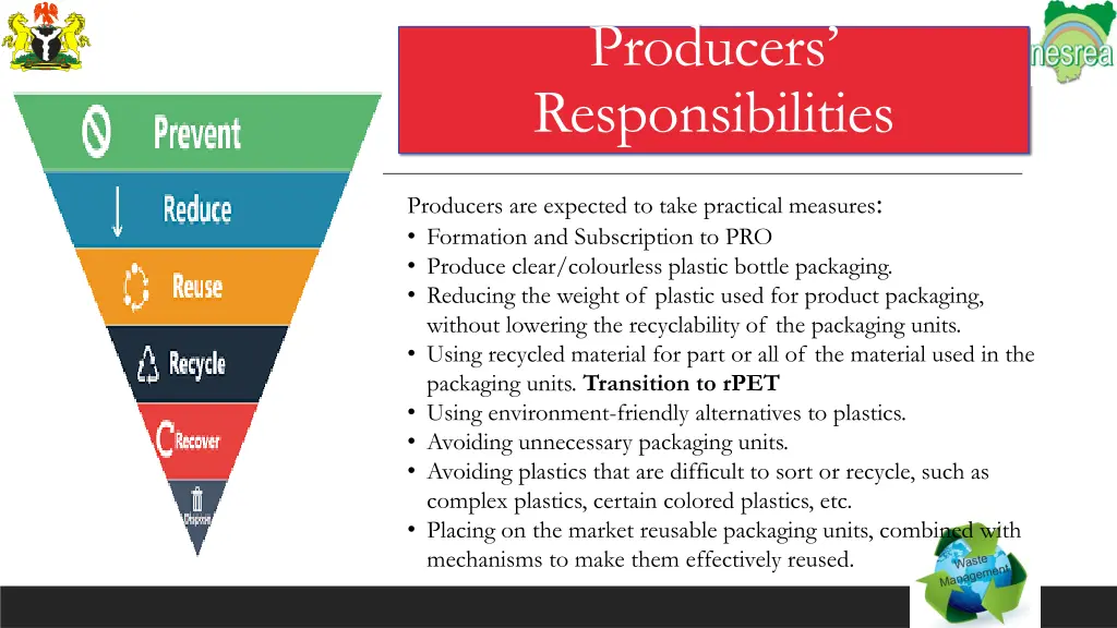 producers responsibilities