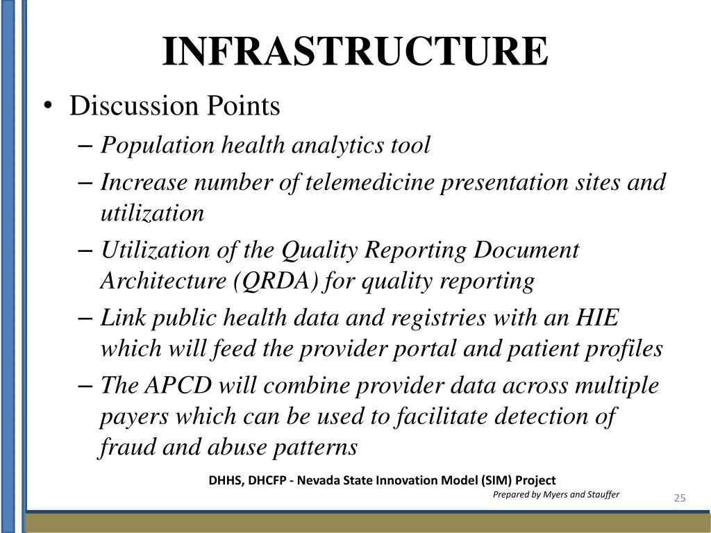 infrastructure discussion points population