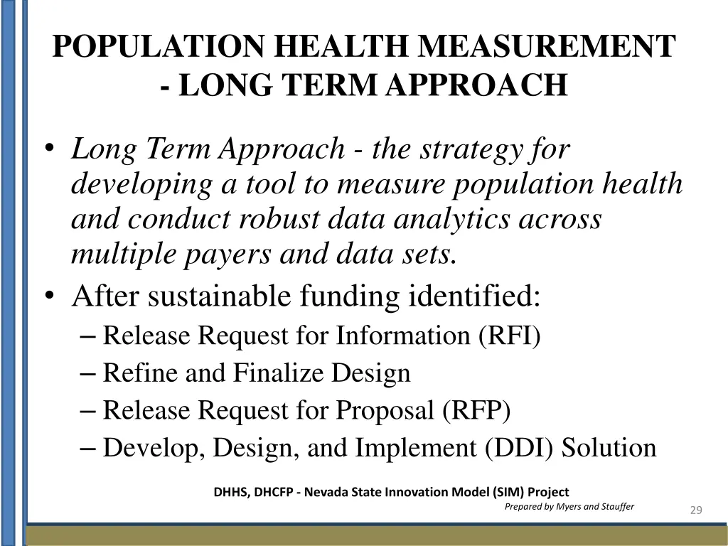 population health measurement long term approach