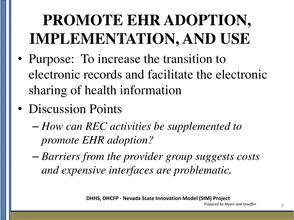 promote ehr adoption implementation