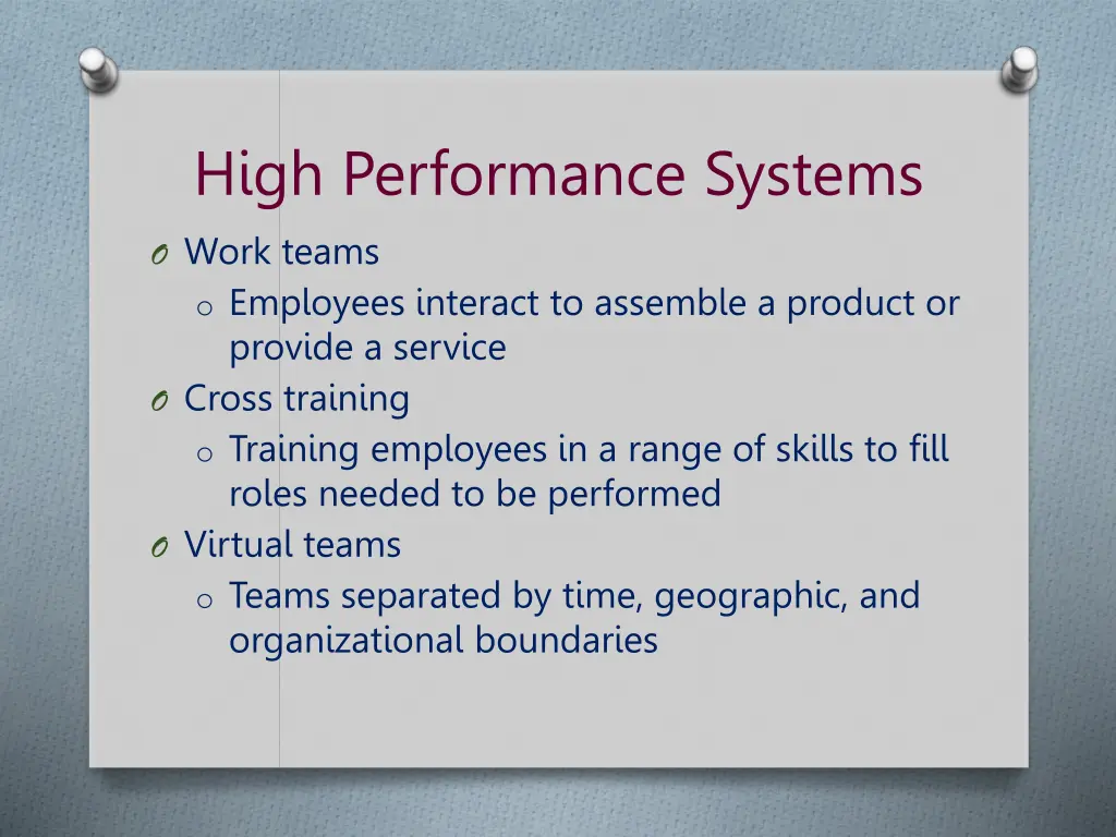 high performance systems