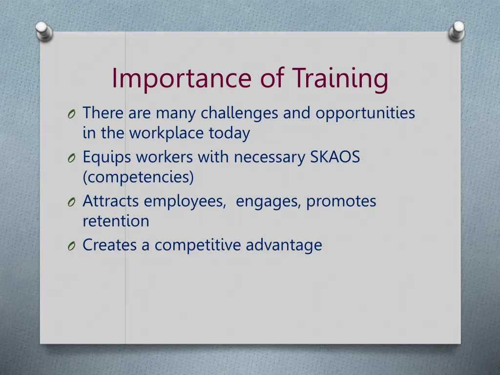 importance of training