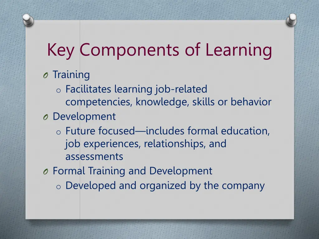 key components of learning 2