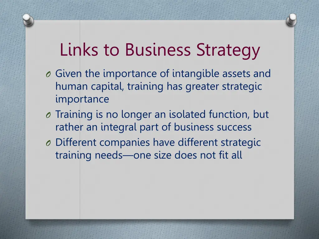 links to business strategy