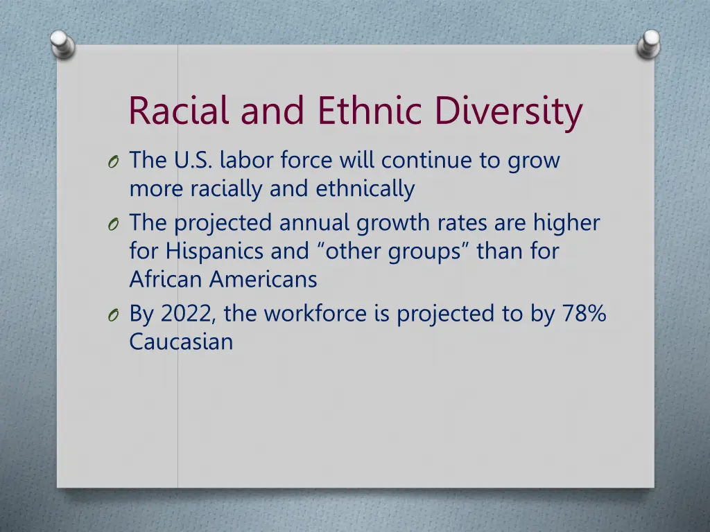 racial and ethnic diversity