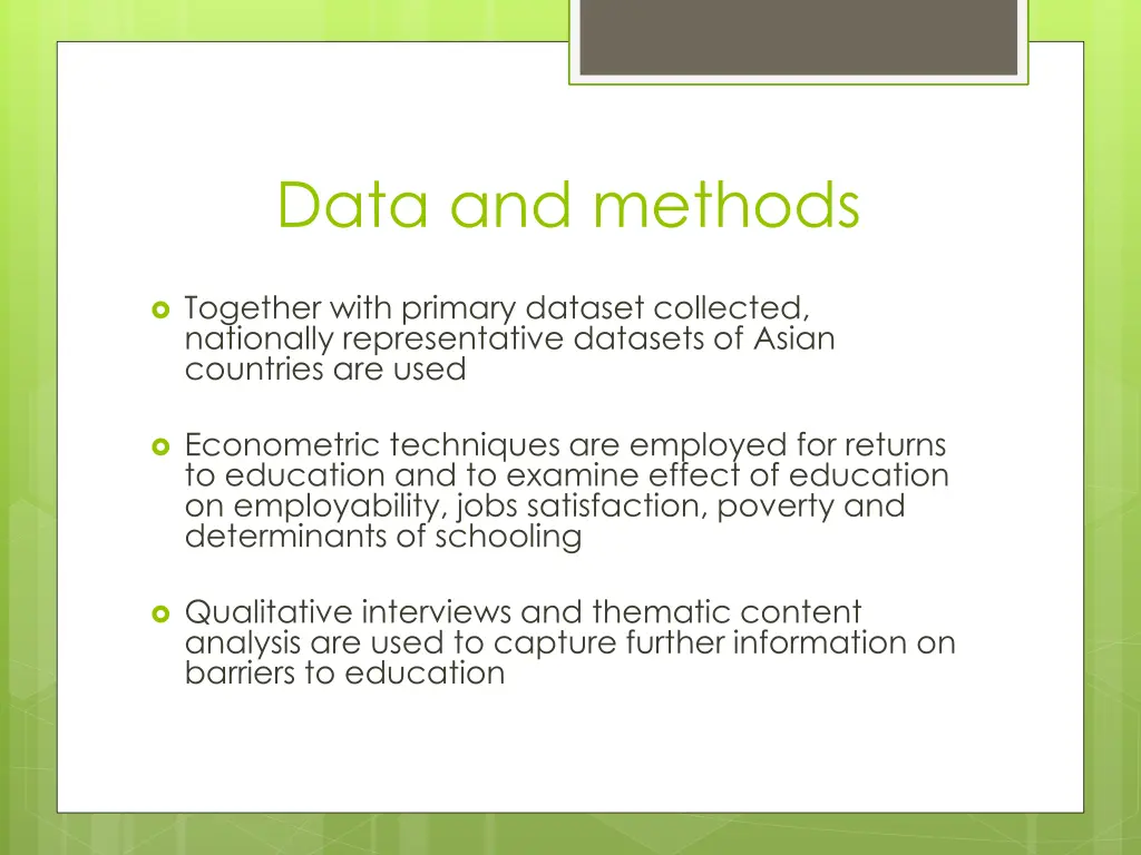 data and methods