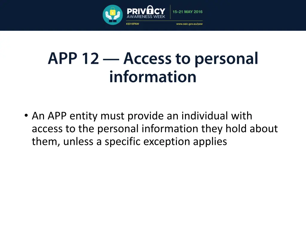 an app entity must provide an individual with