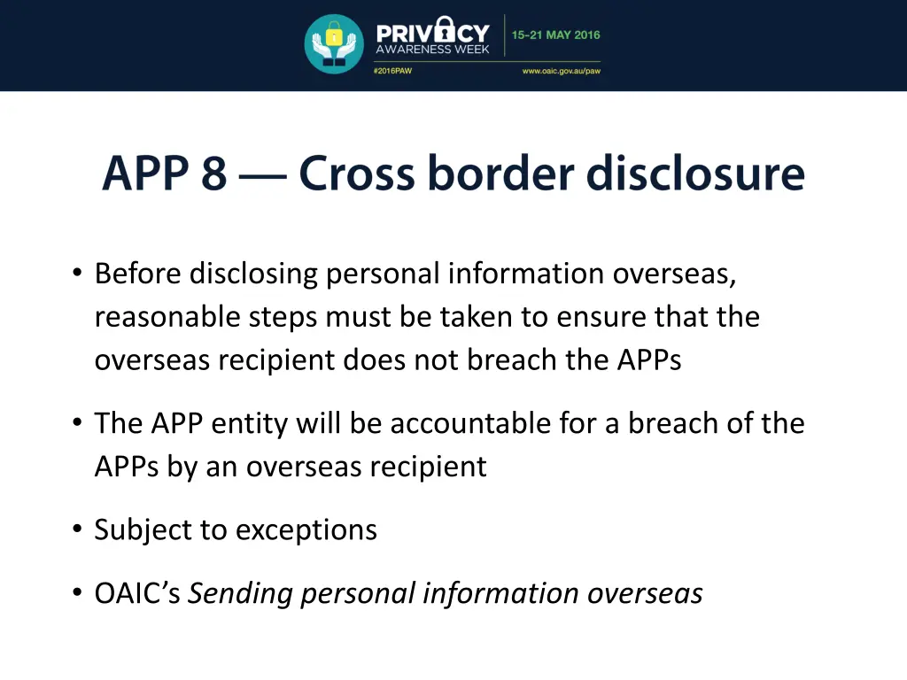 before disclosing personal information overseas