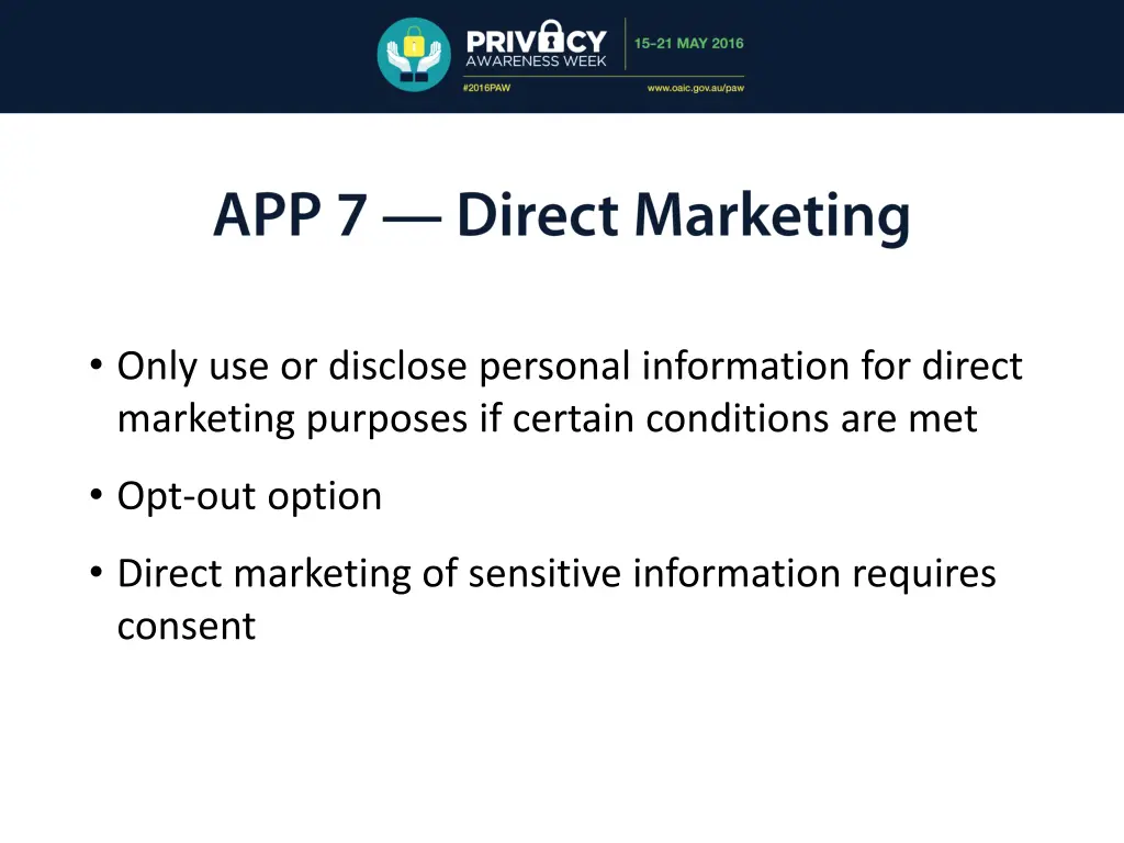 only use or disclose personal information