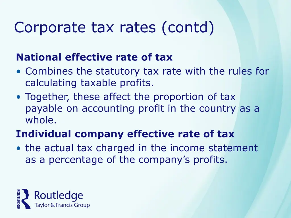corporate tax rates contd