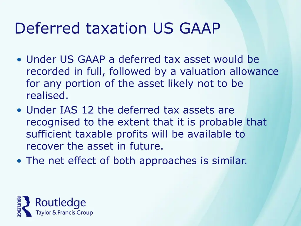 deferred taxation us gaap