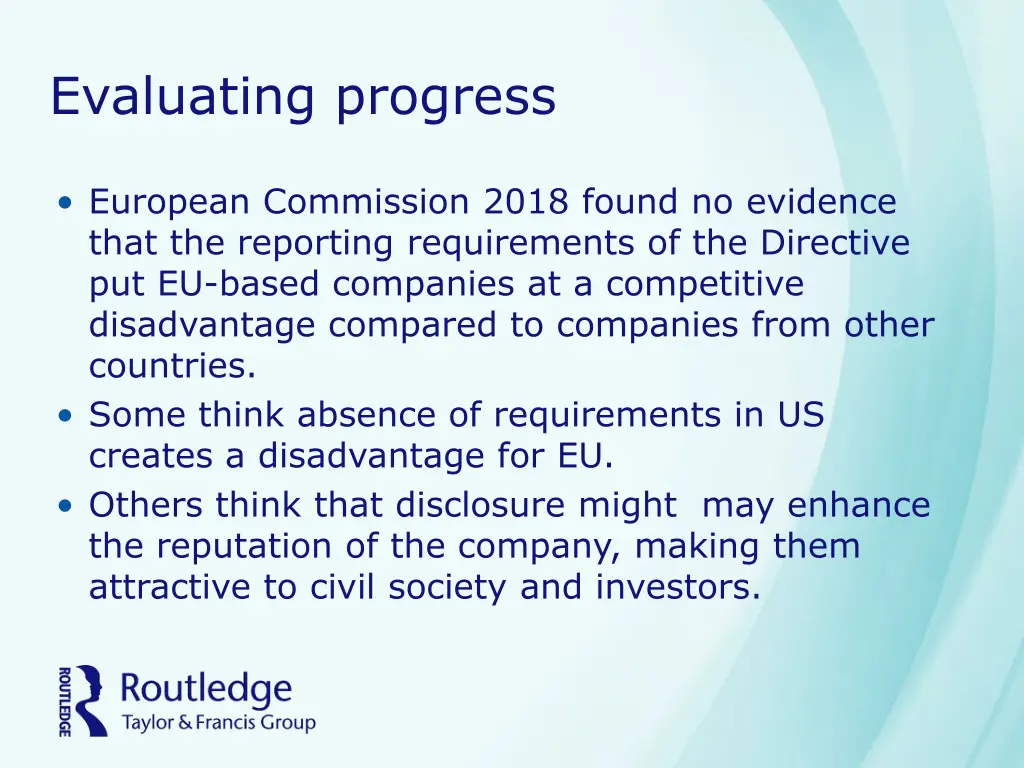 evaluating progress