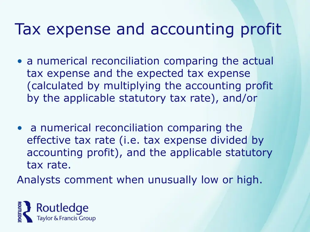 tax expense and accounting profit