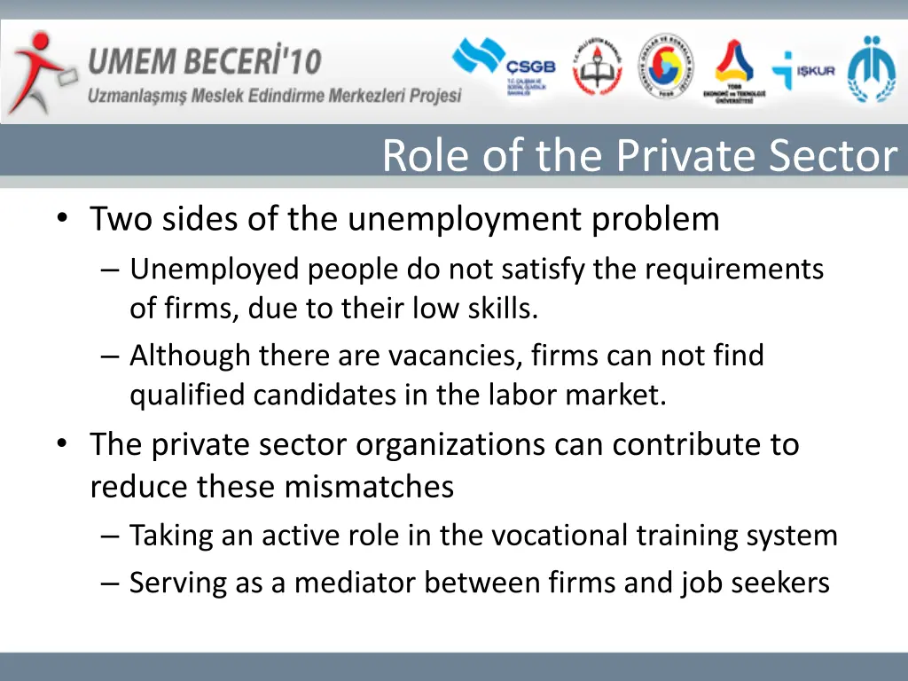role of the private sector 1
