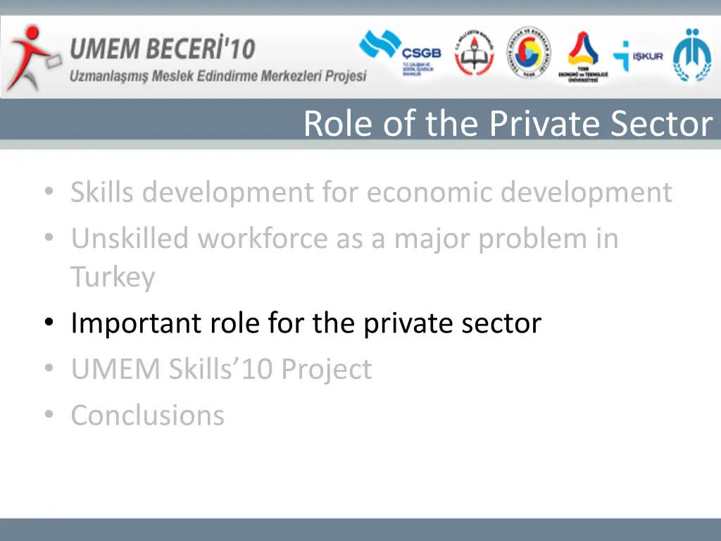 role of the private sector