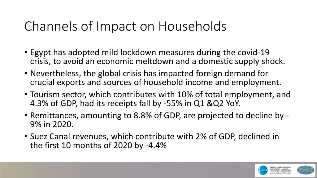 channels of impact on households