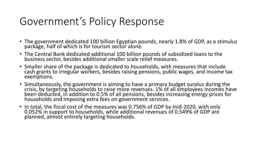 government s policy response