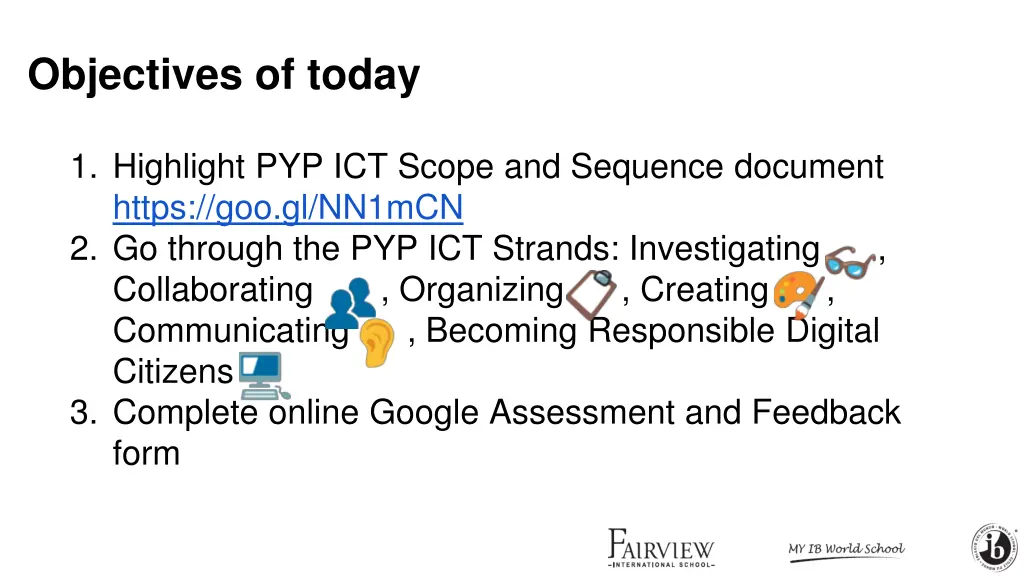 objectives of today