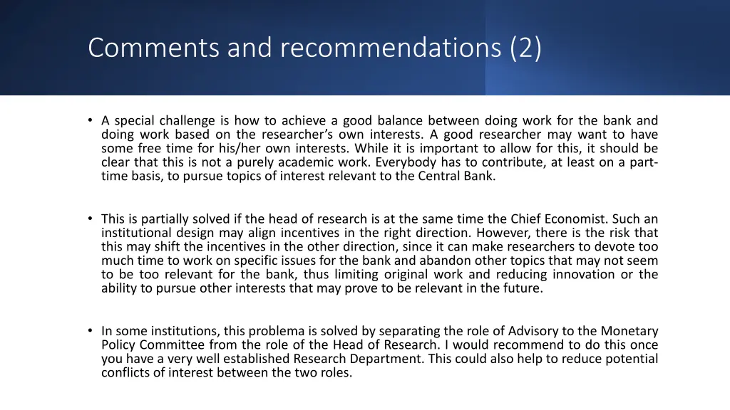comments and recommendations 2