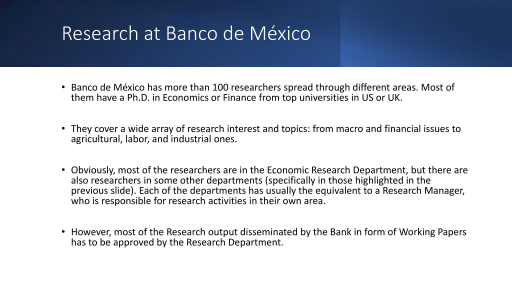 research at banco de m xico