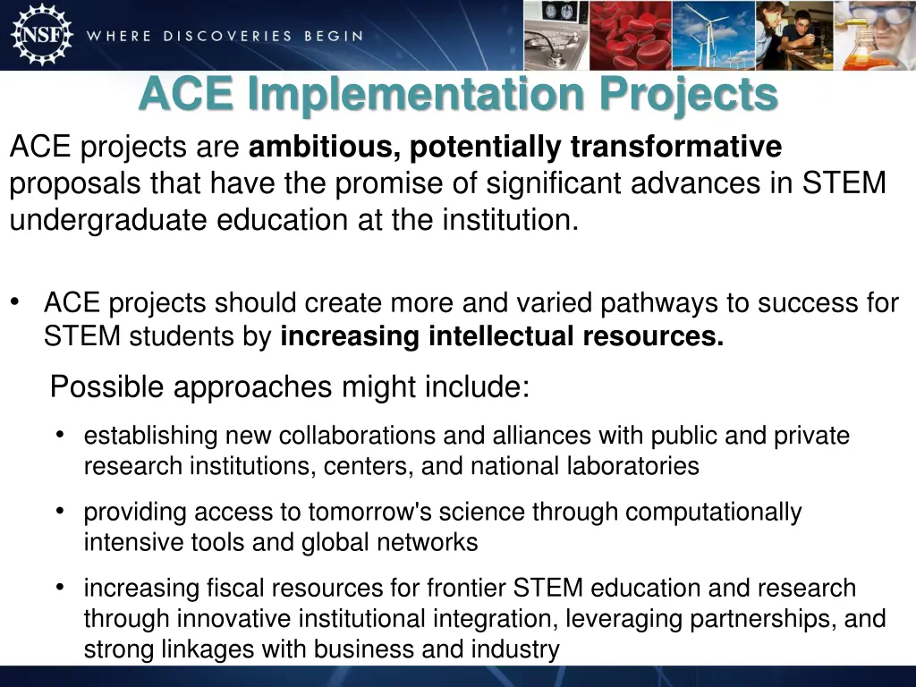 ace implementation projects
