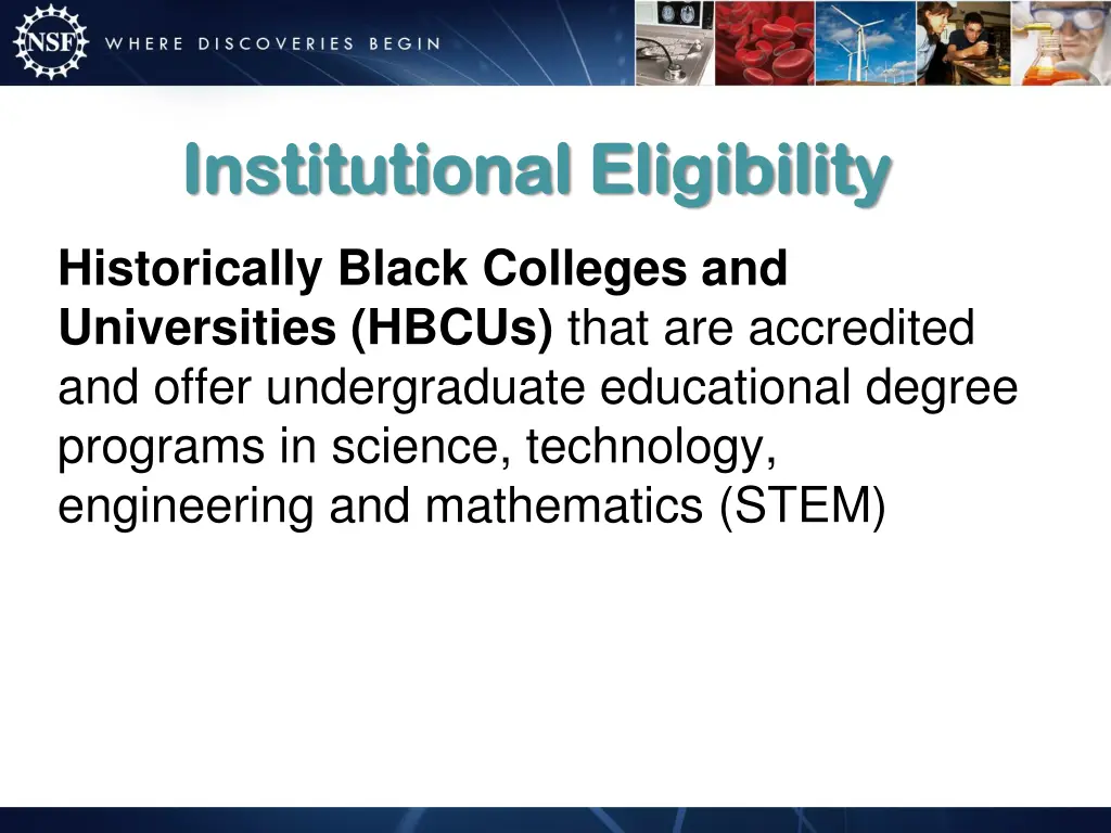 institutional eligibility institutional