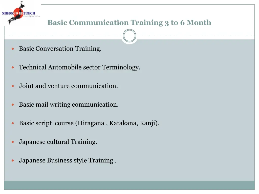 basic communication training 3 to 6 month