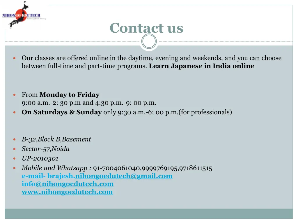 contact us
