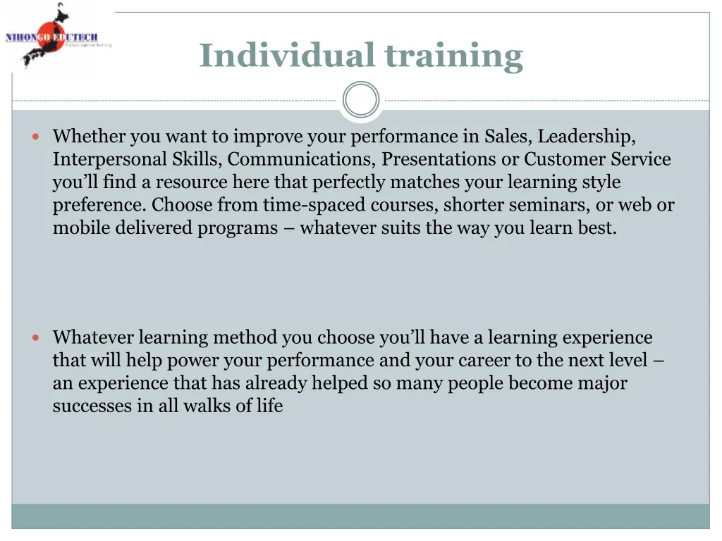 individual training