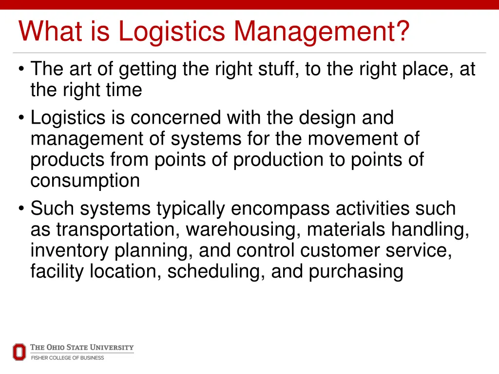 what is logistics management