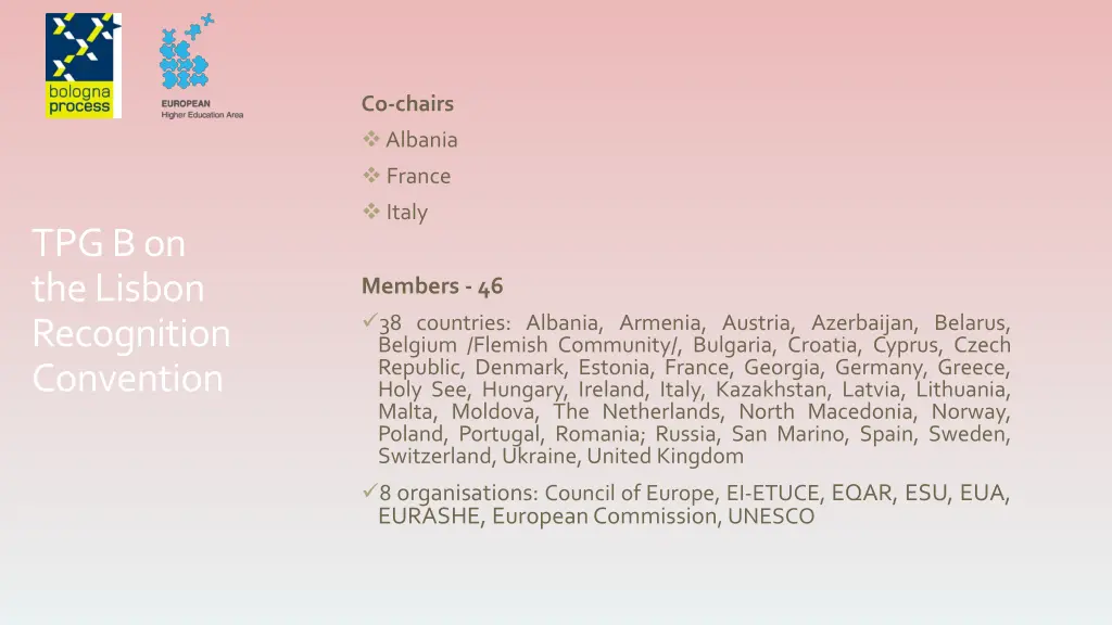 co chairs albania france italy