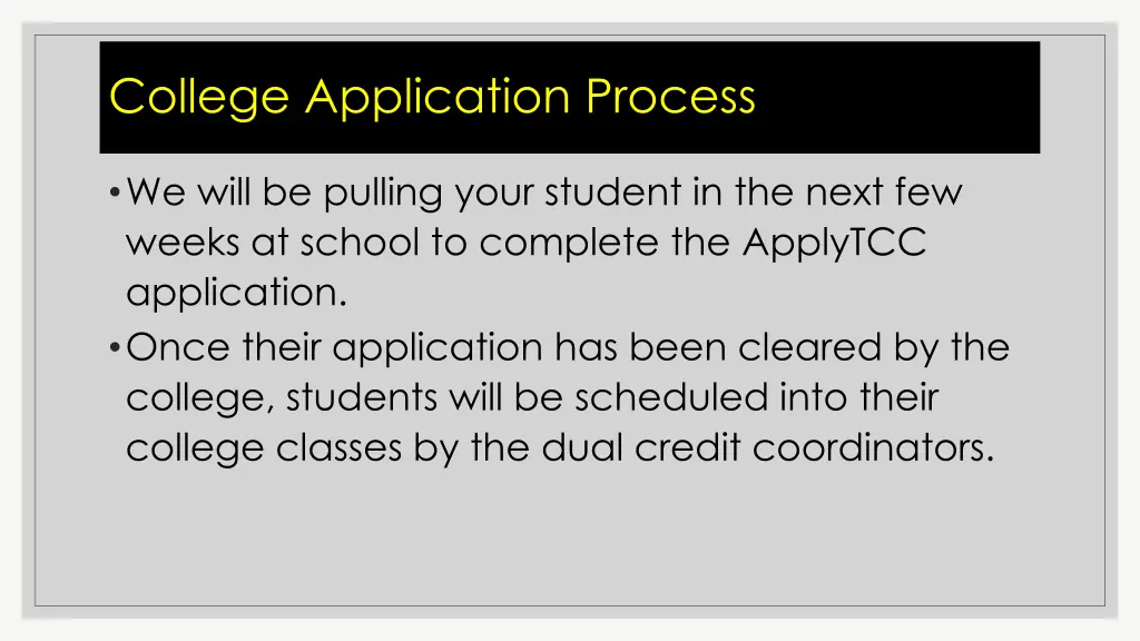 college application process