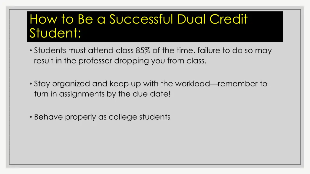 how to be a successful dual credit student 1