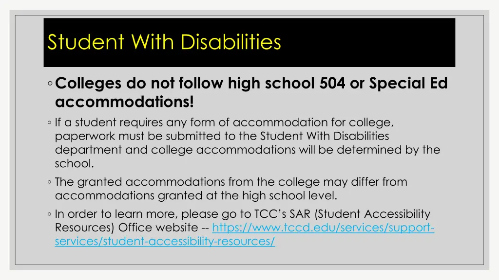 student with disabilities